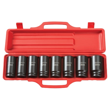 Tekton 3/4 Inch Drive Deep 6-Point Impact Socket Set, 8-Piece (27-38 mm) 4889